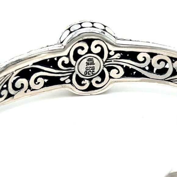 18k Gold/925 Silver Lapis Lazuli Open Cuff - Picture 6 of 11